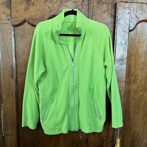 Vibrant Lime Green Tommy Bahama Full-Zip Fleece Jacket